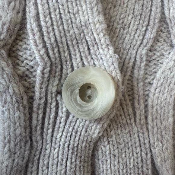 Anthropologie Cream and Tan Cable Knit Cardigan - Picture 2 of 3